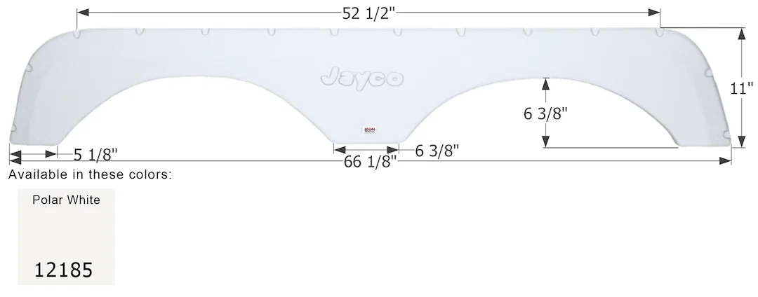 12185 – ICON Fender Skirt, Vehicle Fitment: Various Jayco Eagle Models 66-1/8 Inch Length x 11 Inch Height Polar Whit...